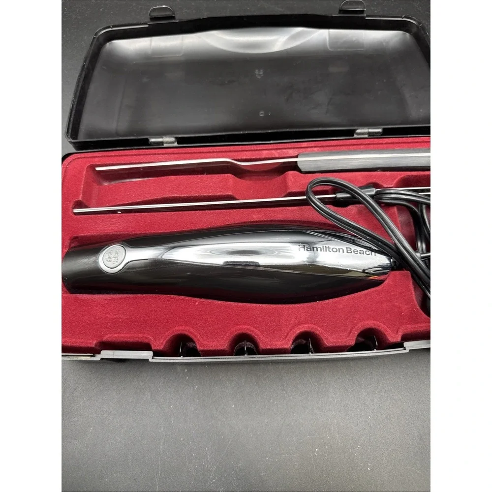 Hamilton Beach Electric Knife with Storage Case And Carving Fork 74275 Black